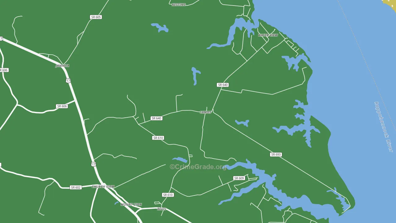 23180, VA Map of Vehicle Theft Rates