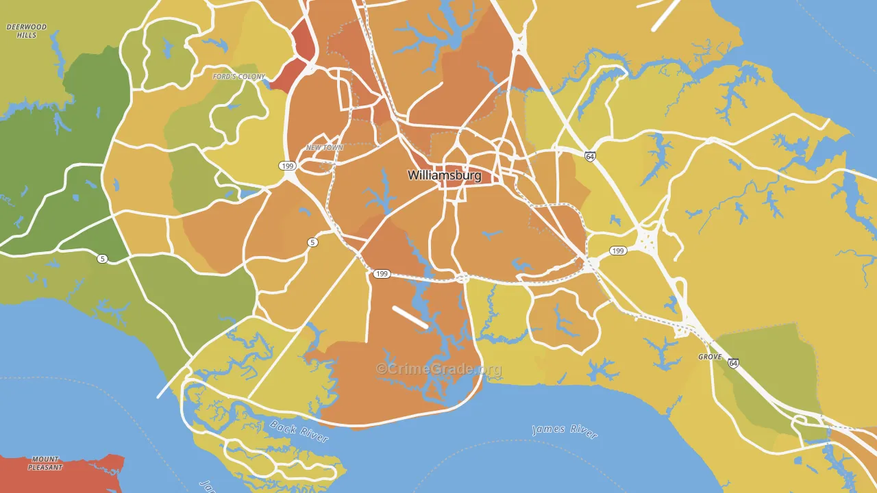 23185, VA Map of Vehicle Theft Rates