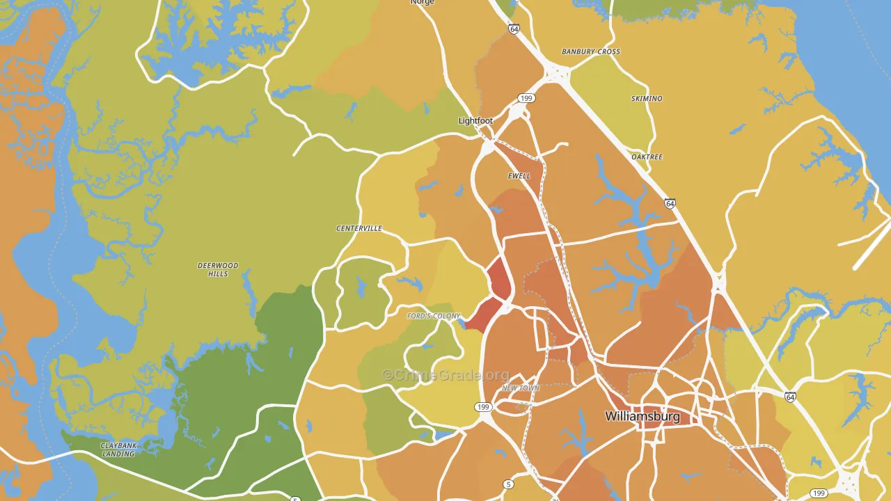 23188, VA Map of Vehicle Theft Rates
