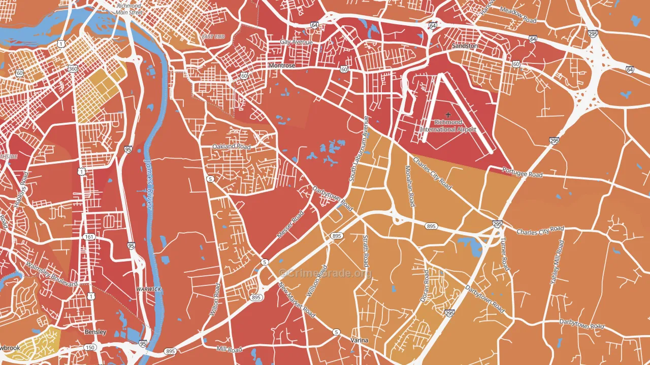 23231, VA Map of Vehicle Theft Rates