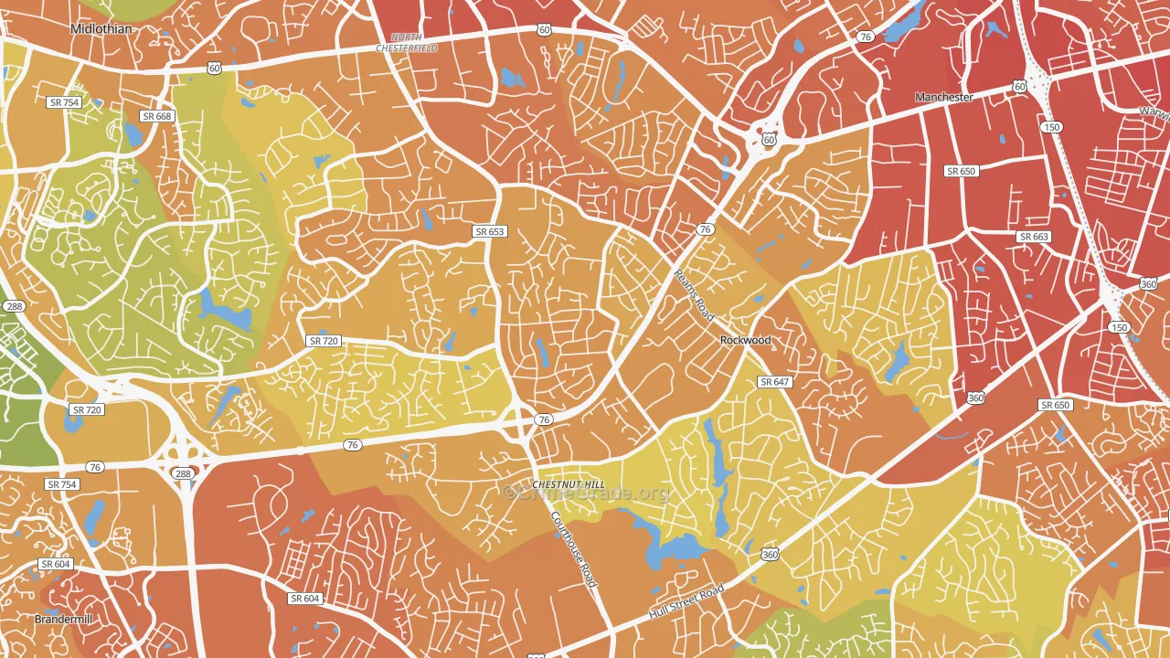 23236, VA Map of Vehicle Theft Rates