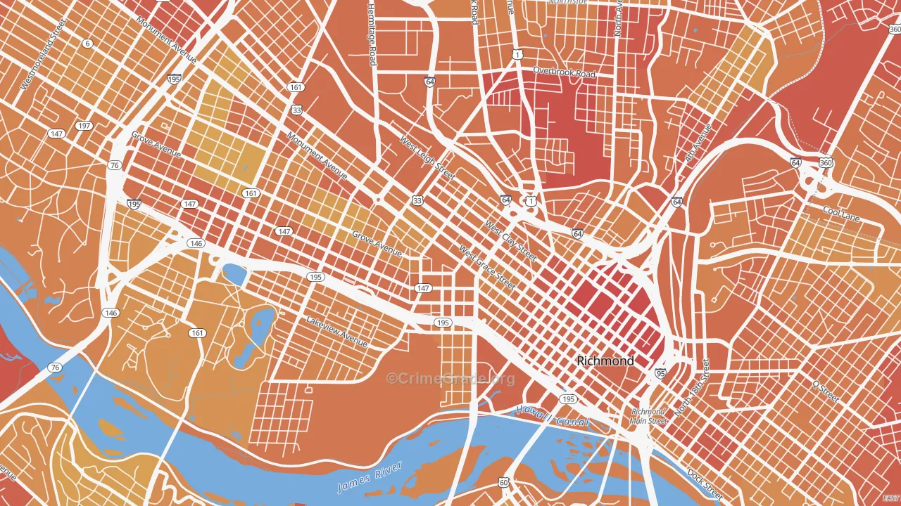 23284, VA Map of Vehicle Theft Rates