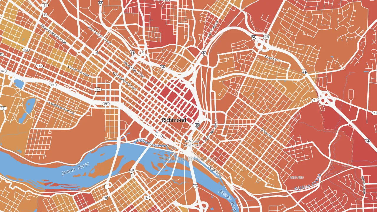 23298, VA Map of Vehicle Theft Rates