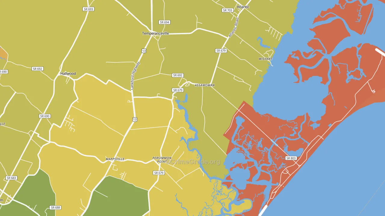 23302, VA Map of Vehicle Theft Rates