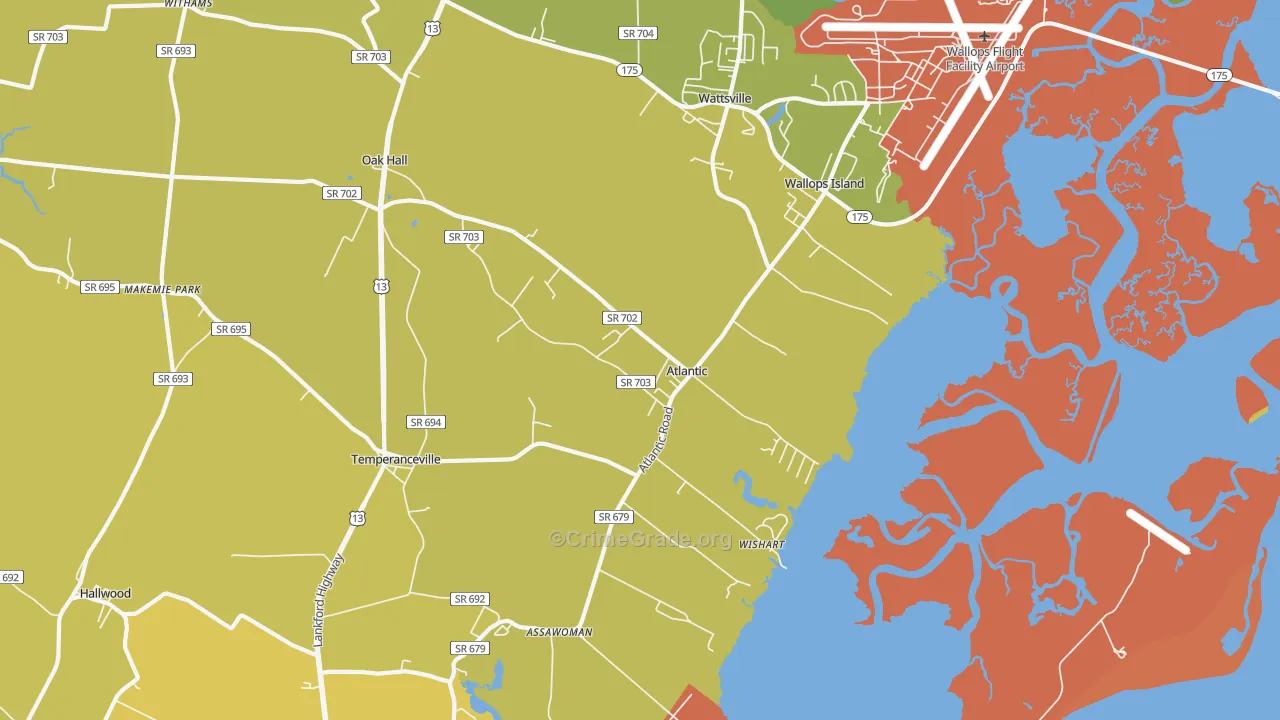 23303, VA Map of Vehicle Theft Rates