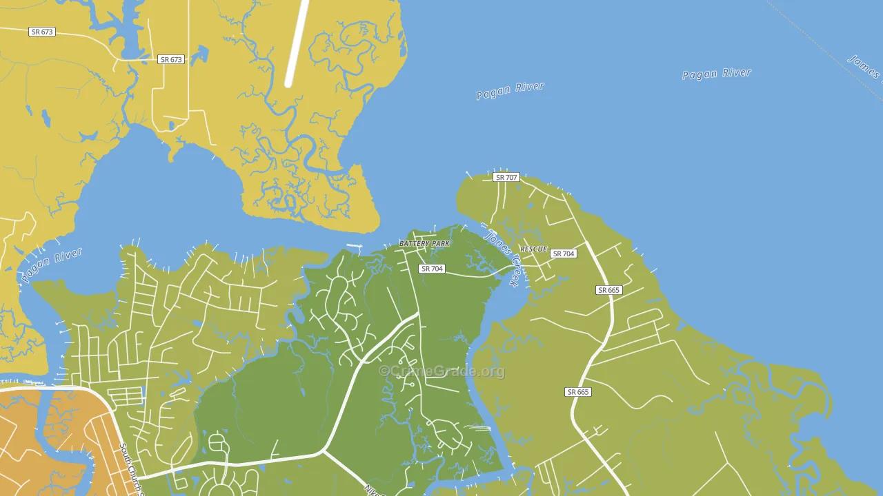 23304, VA Map of Vehicle Theft Rates