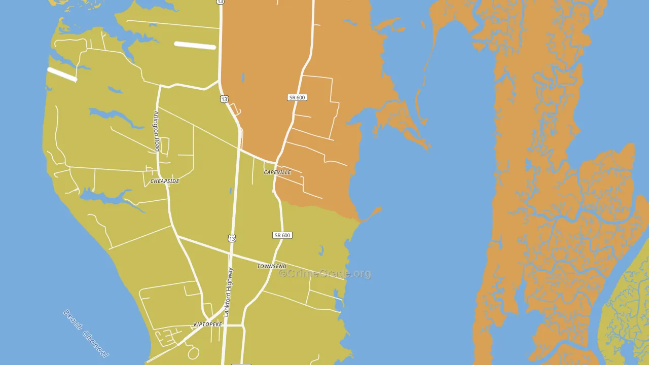 23313, VA Map of Vehicle Theft Rates