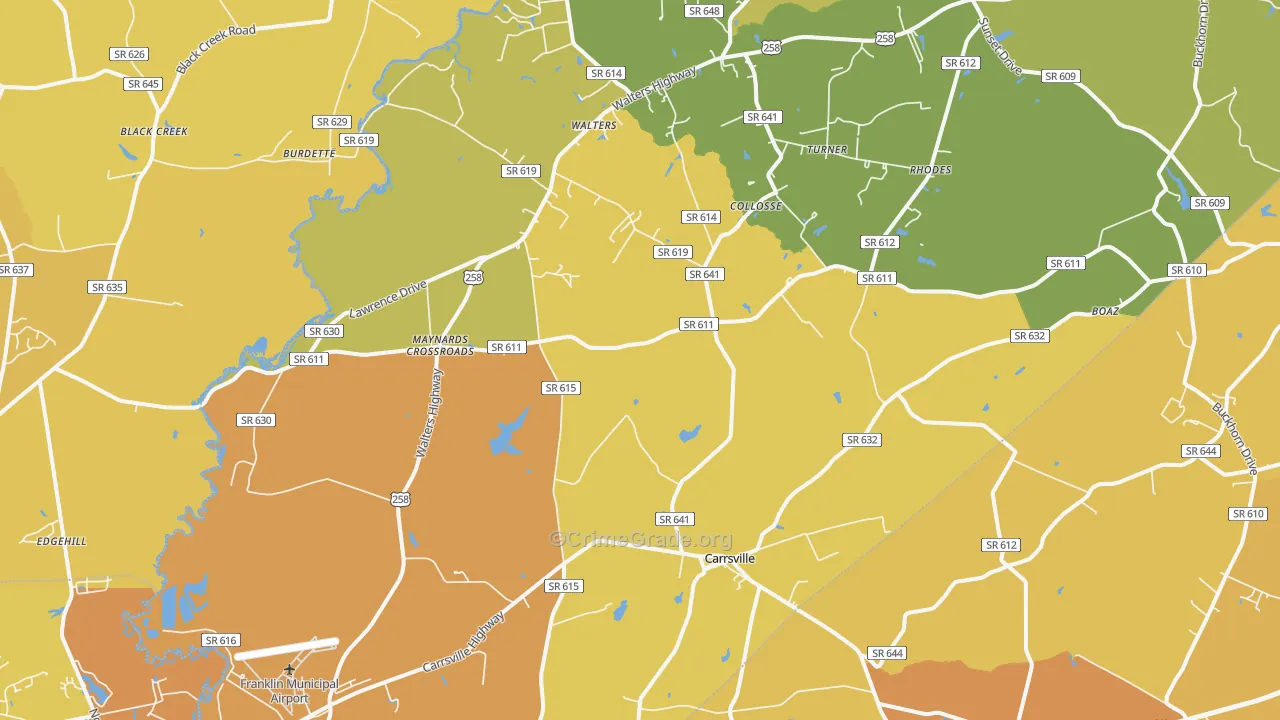 23315, VA Map of Vehicle Theft Rates
