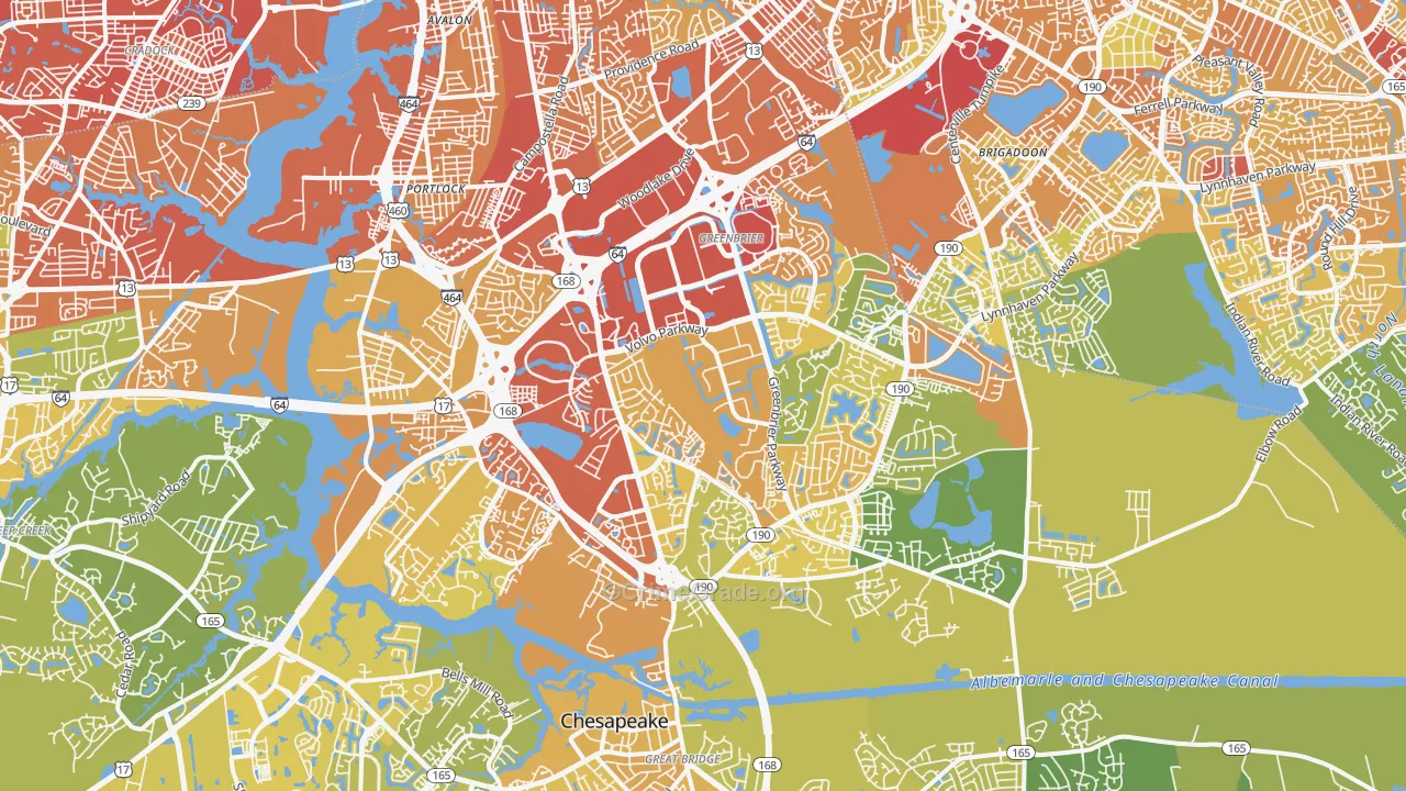 23320, VA Map of Vehicle Theft Rates