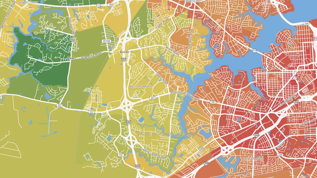 23321, VA Map of Vehicle Theft Rates