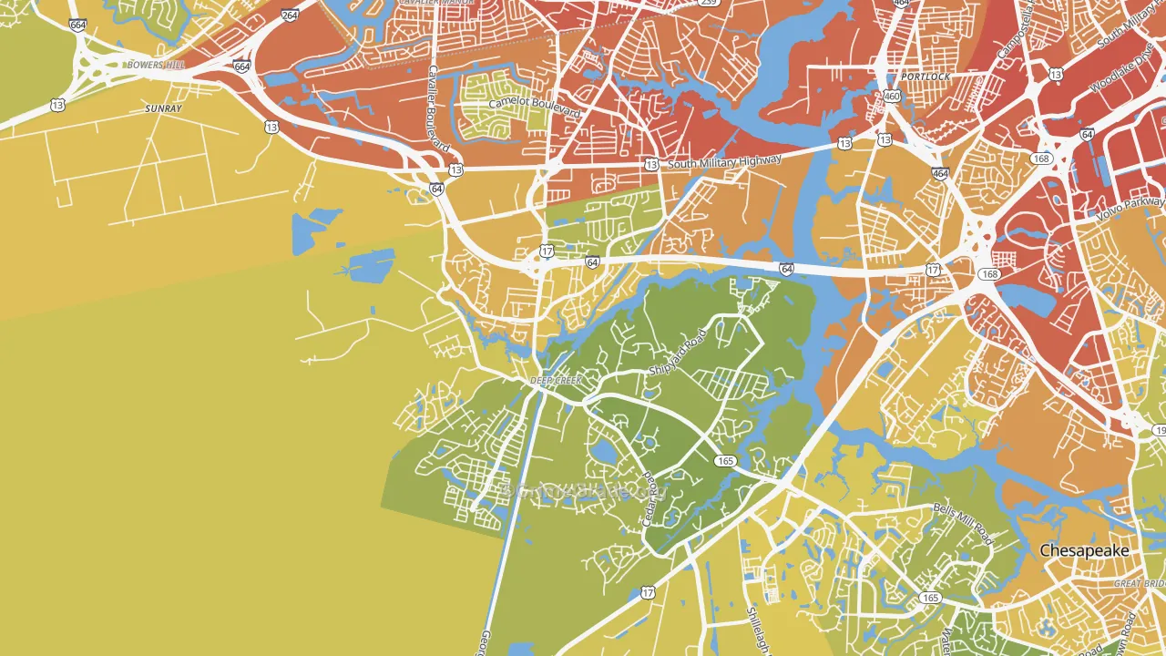23323, VA Map of Vehicle Theft Rates