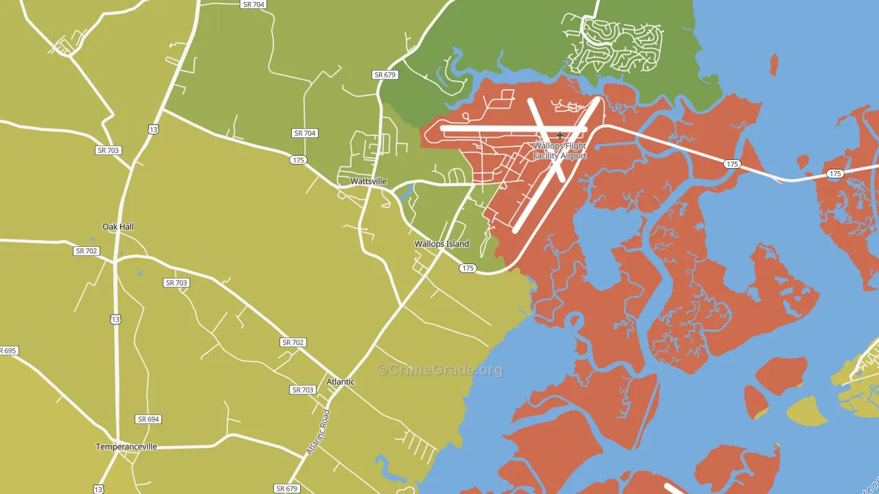 23337, VA Map of Vehicle Theft Rates