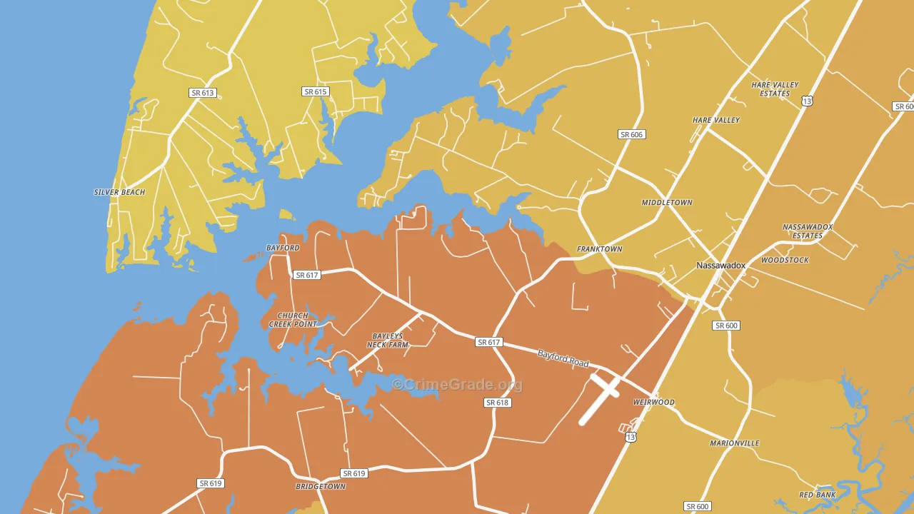 23354, VA Map of Vehicle Theft Rates