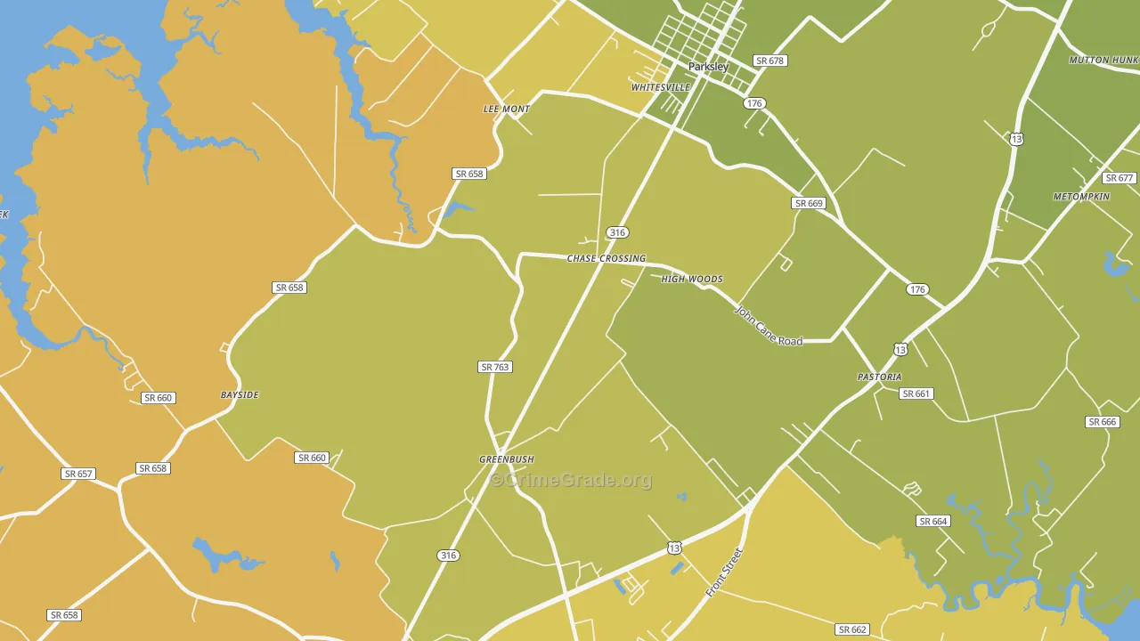 23357, VA Map of Vehicle Theft Rates