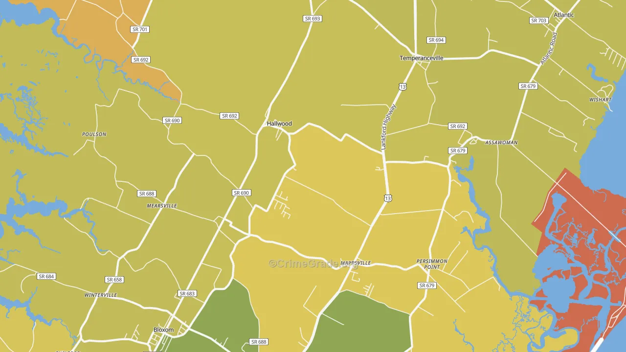 23359, VA Map of Vehicle Theft Rates