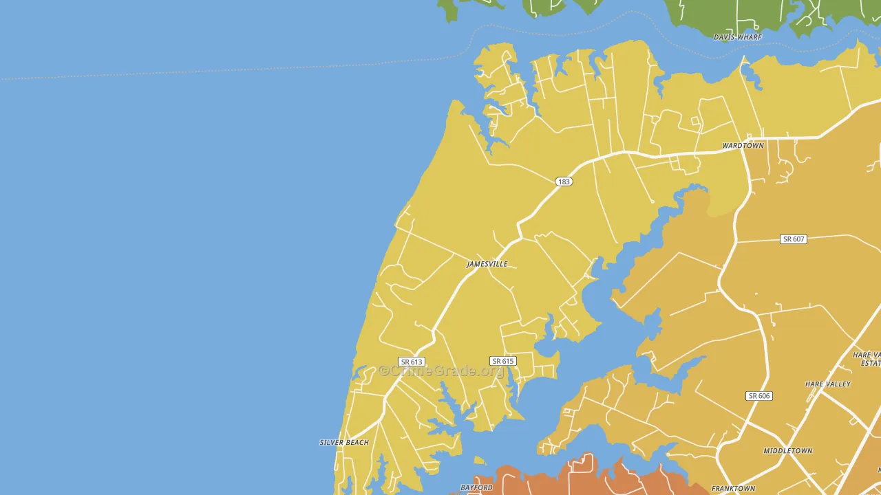 23398, VA Map of Vehicle Theft Rates