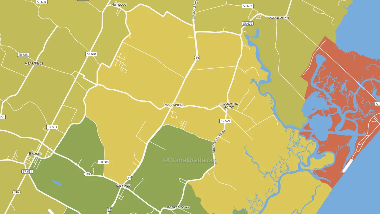 23407, VA Map of Vehicle Theft Rates