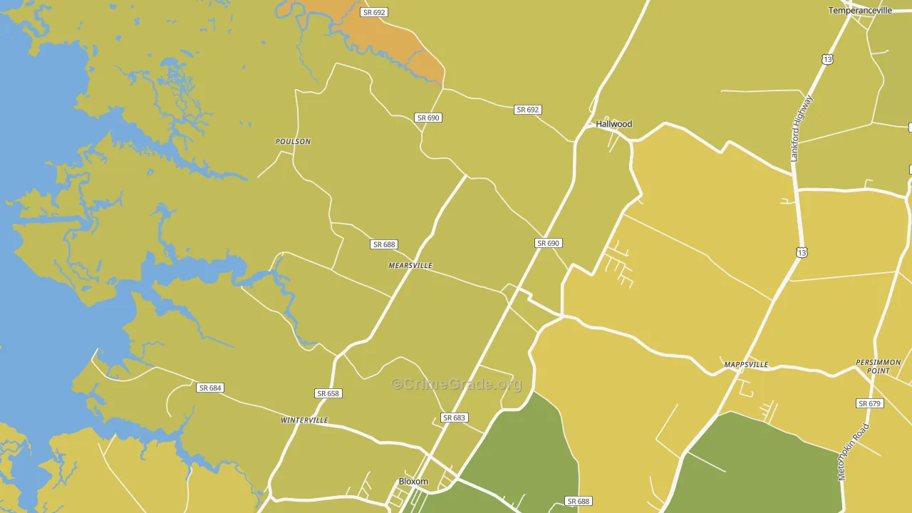 23409, VA Map of Vehicle Theft Rates