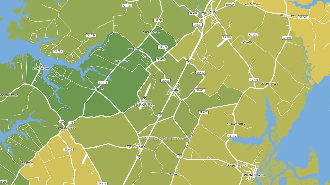 23410, VA Map of Vehicle Theft Rates