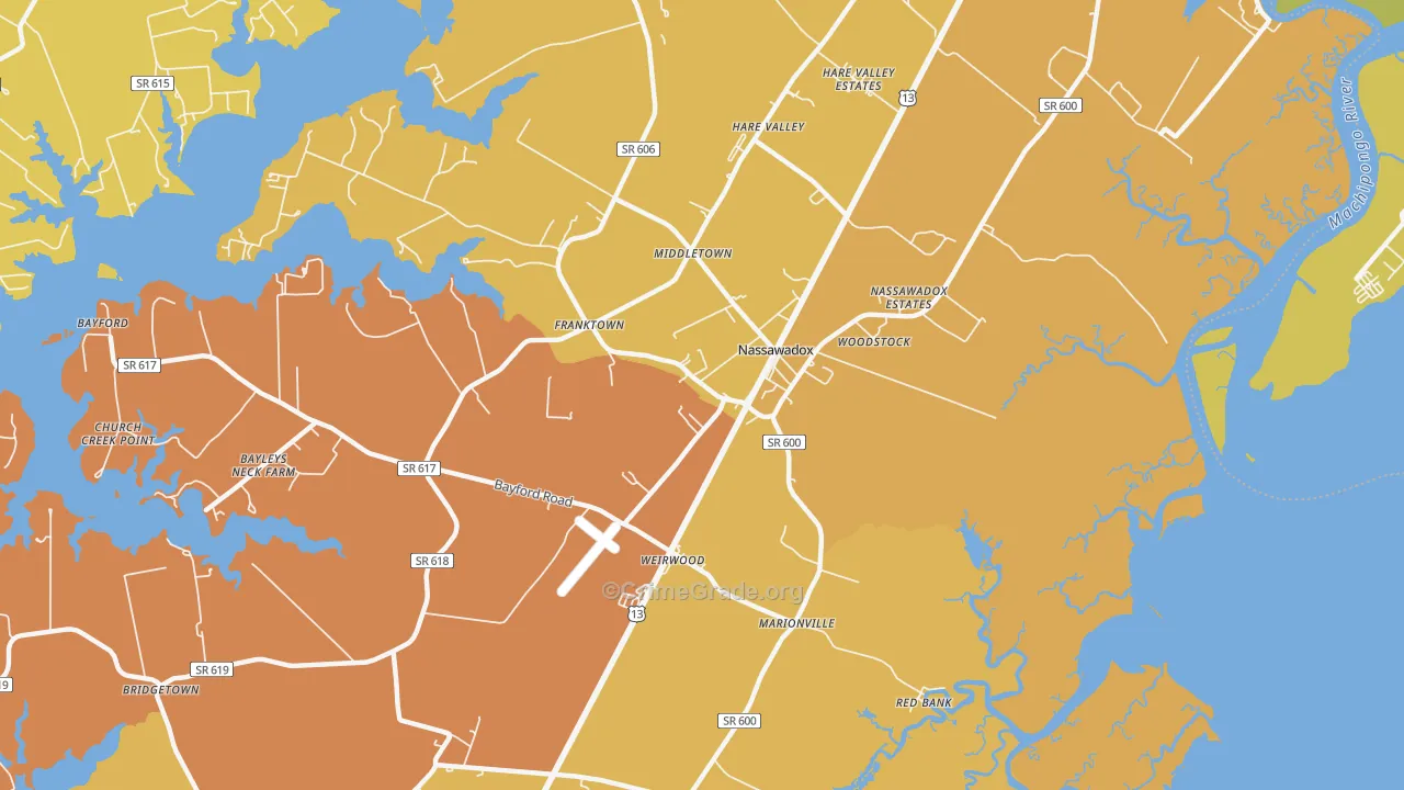 23413, VA Map of Vehicle Theft Rates