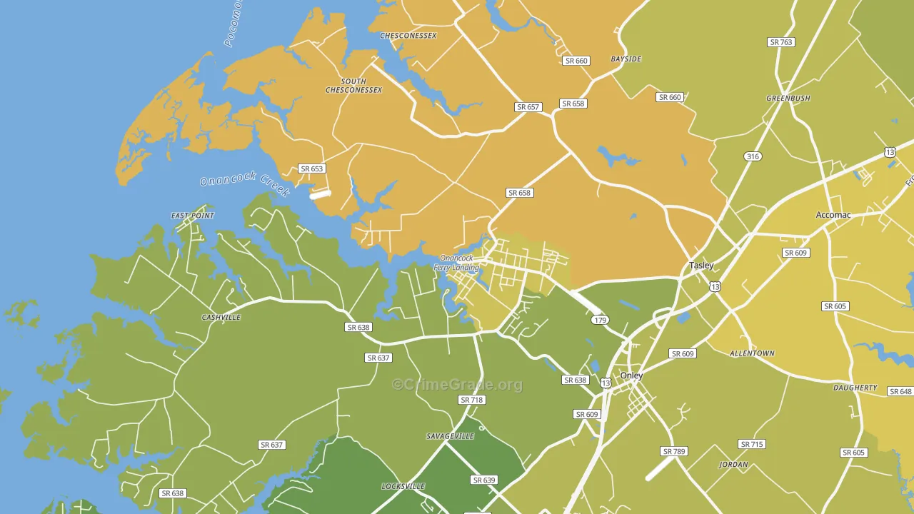 23417, VA Map of Vehicle Theft Rates