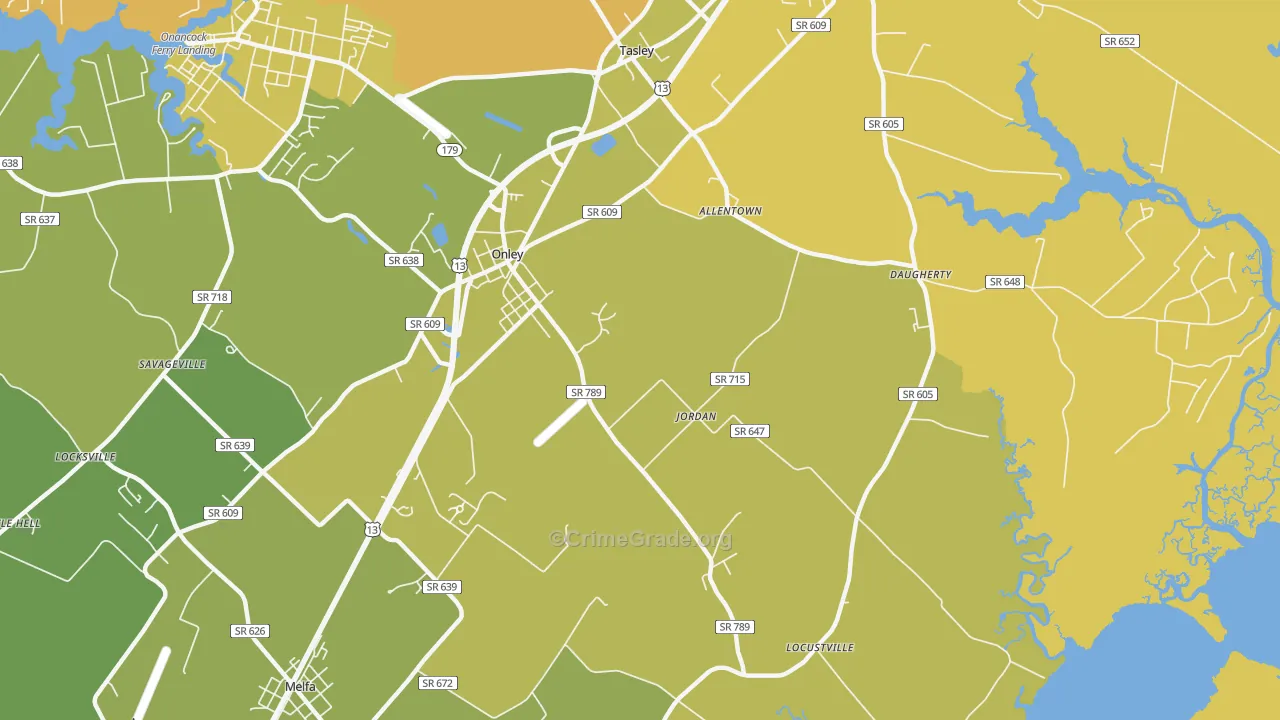 23418, VA Map of Vehicle Theft Rates