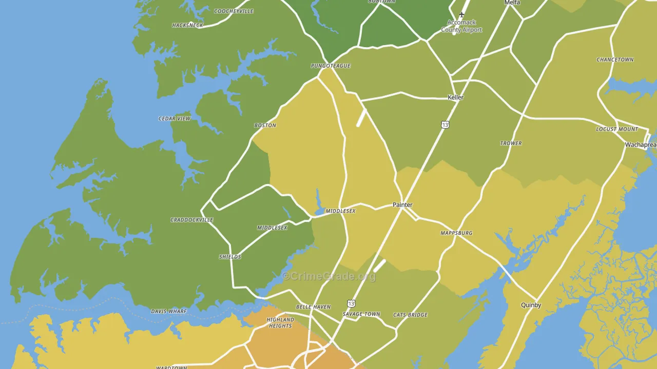 23420, VA Map of Vehicle Theft Rates