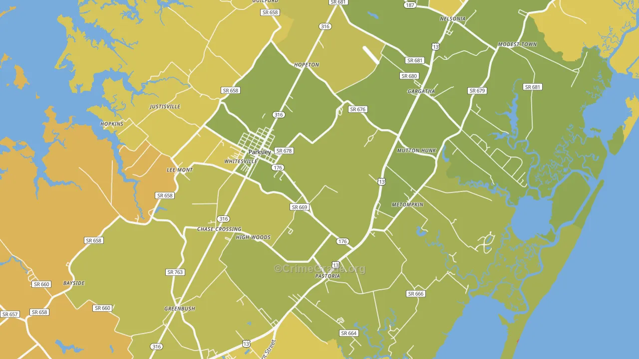 23421, VA Map of Vehicle Theft Rates