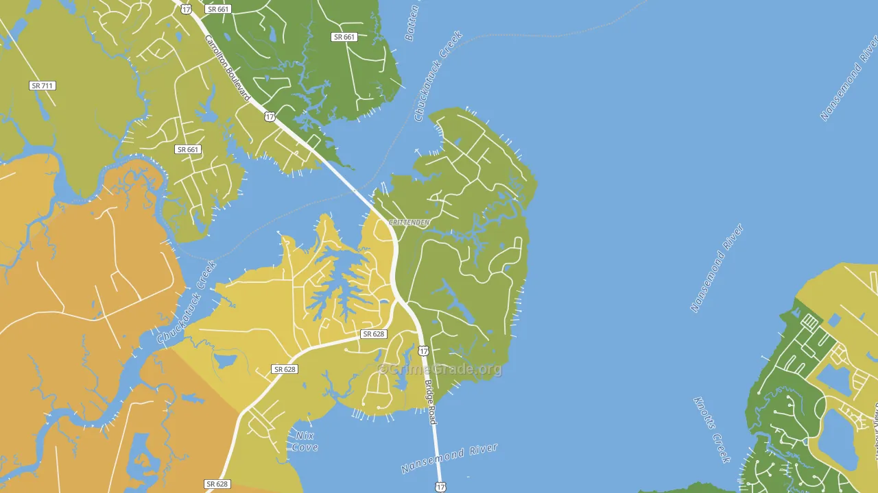 23433, VA Map of Vehicle Theft Rates