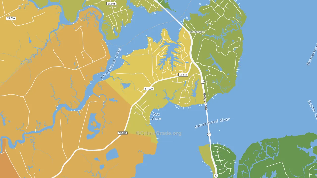 23436, VA Map of Vehicle Theft Rates