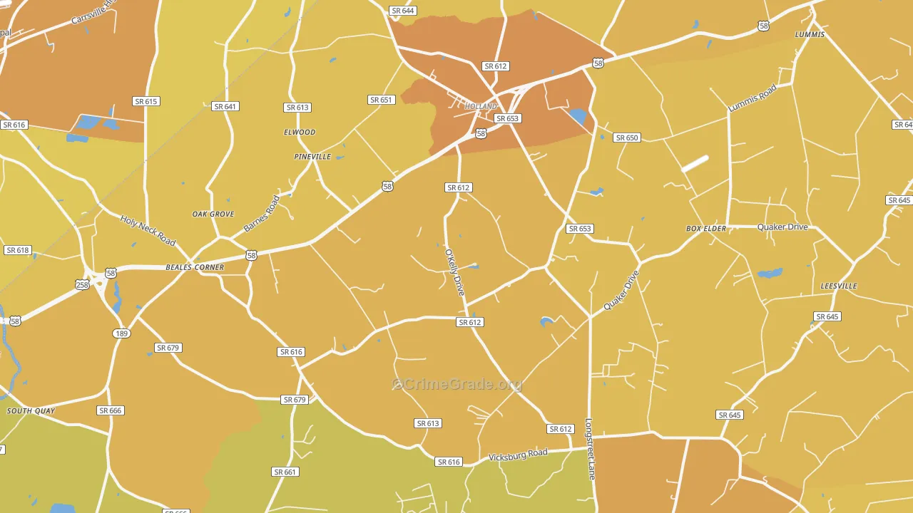 23437, VA Map of Vehicle Theft Rates