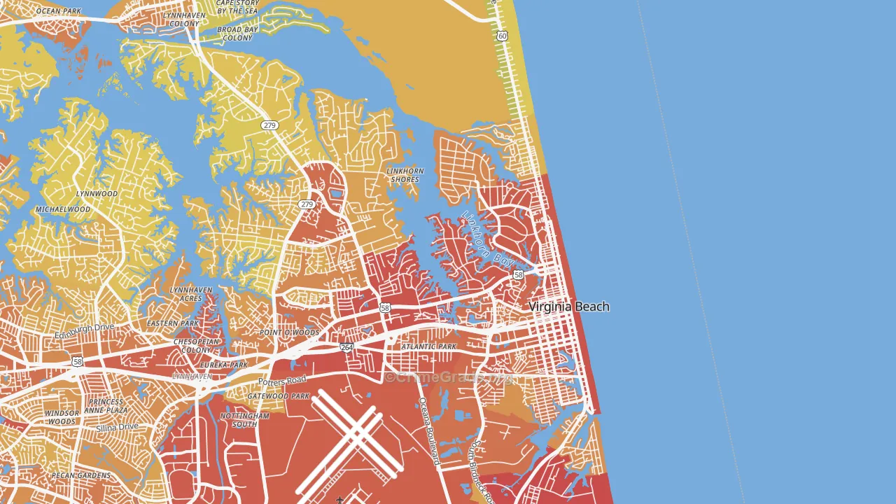 23451, VA Map of Vehicle Theft Rates