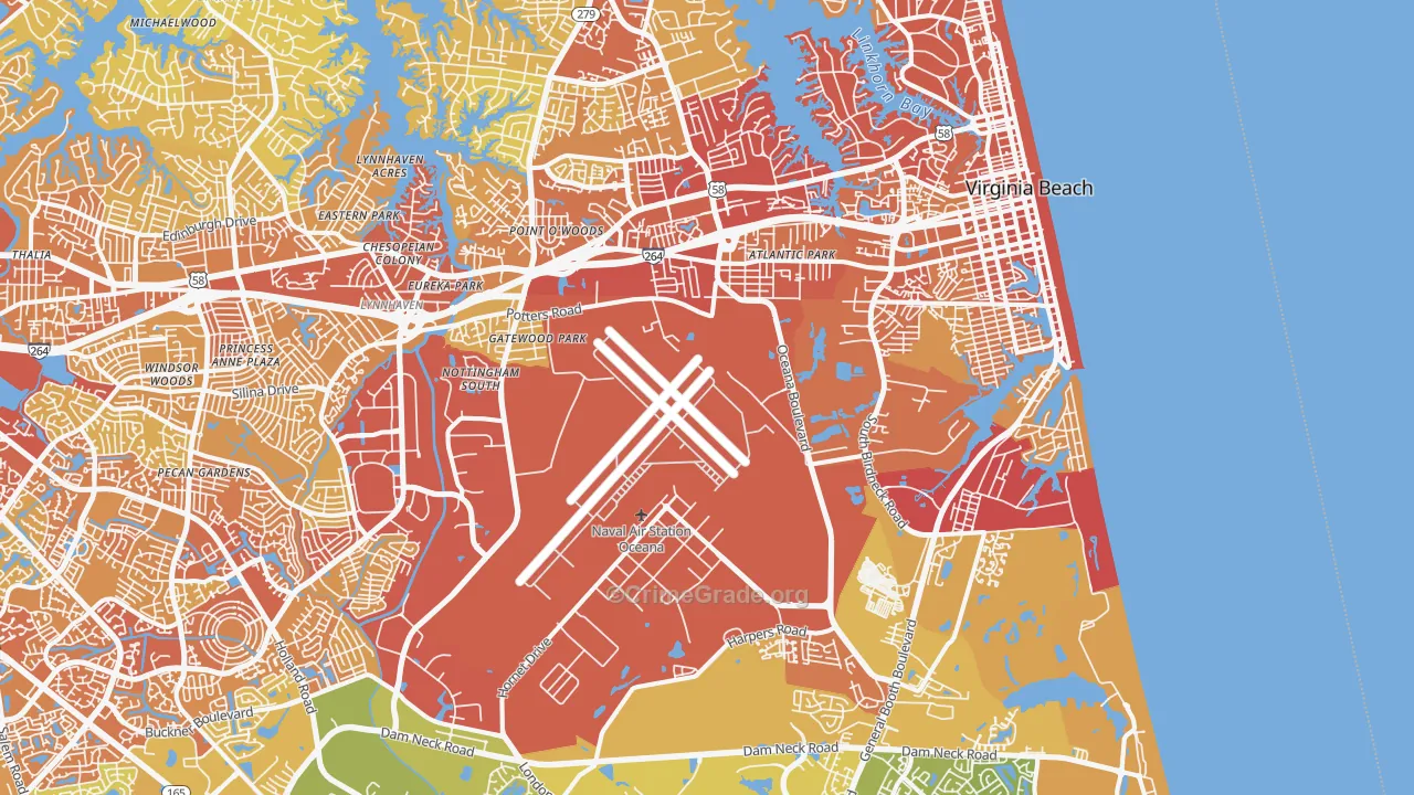 23454, VA Map of Vehicle Theft Rates