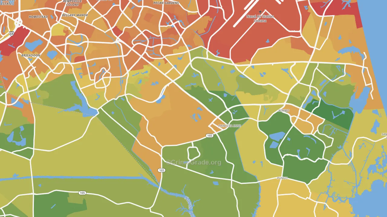 23456, VA Map of Vehicle Theft Rates