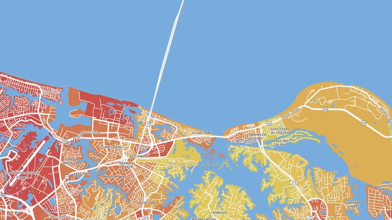 23459, VA Map of Vehicle Theft Rates