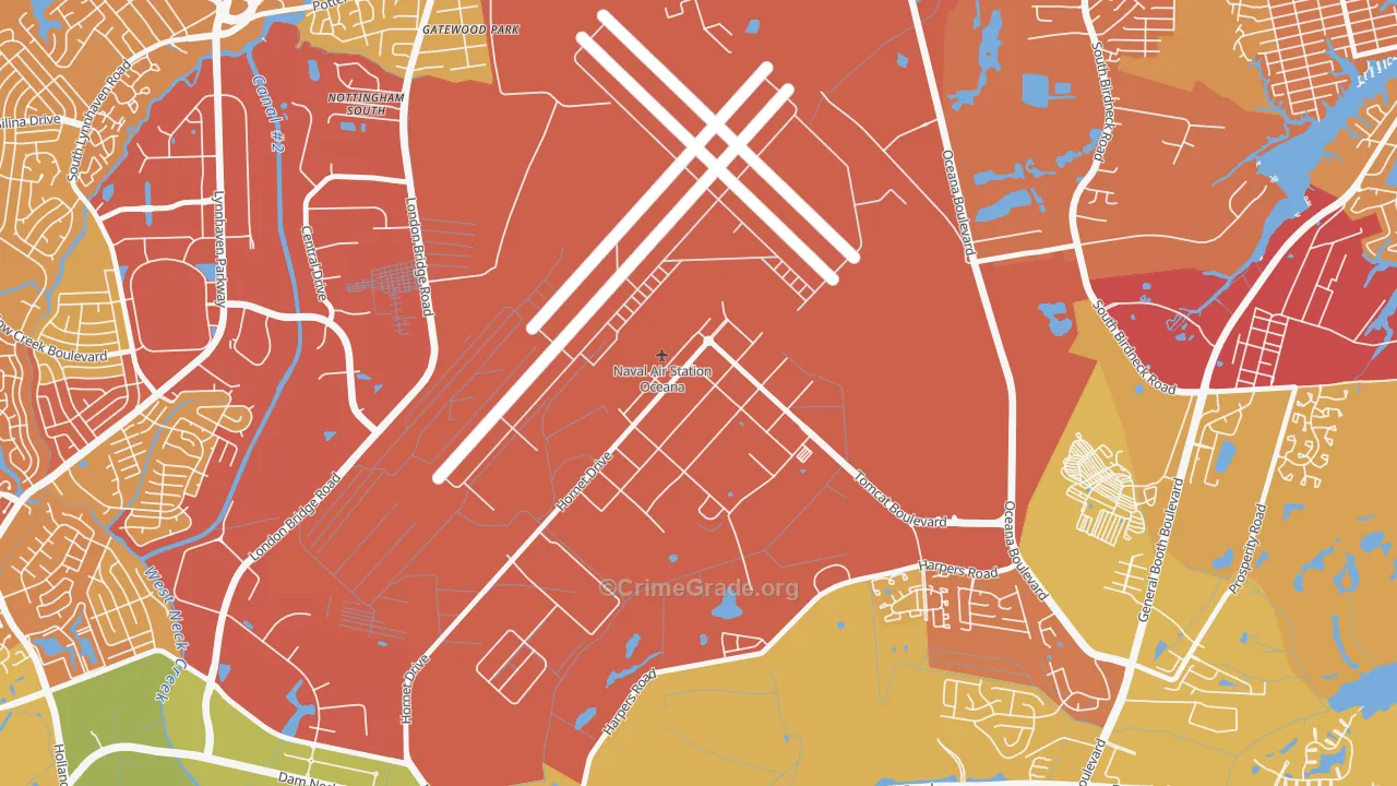 23460, VA Map of Vehicle Theft Rates