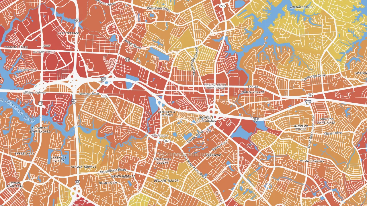 23462, VA Map of Vehicle Theft Rates