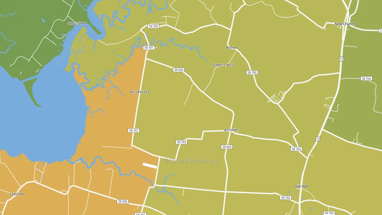 23488, VA Map of Vehicle Theft Rates
