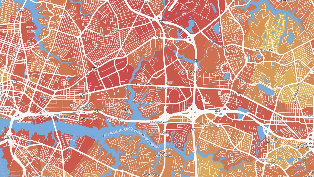 23502, VA Map of Vehicle Theft Rates