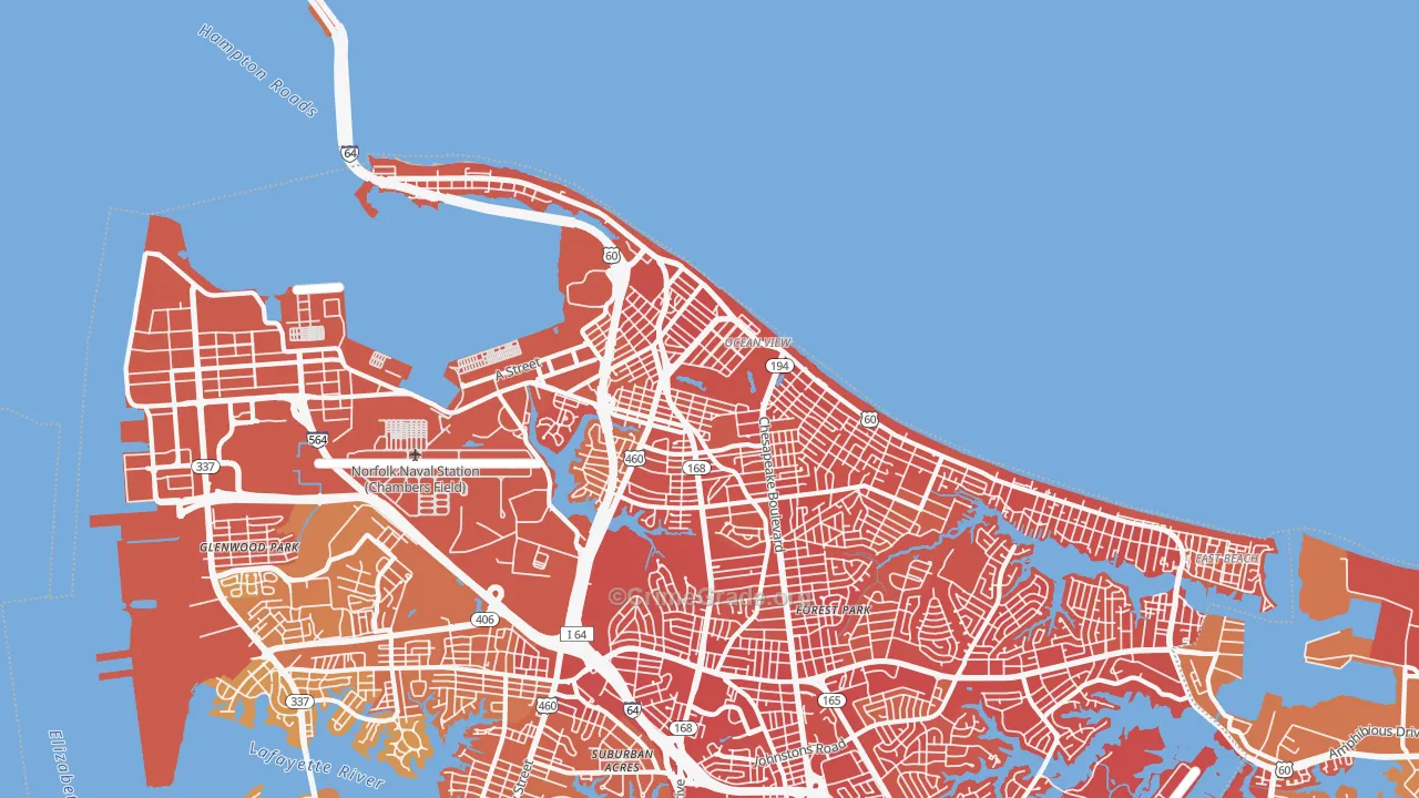 23503, VA Map of Vehicle Theft Rates