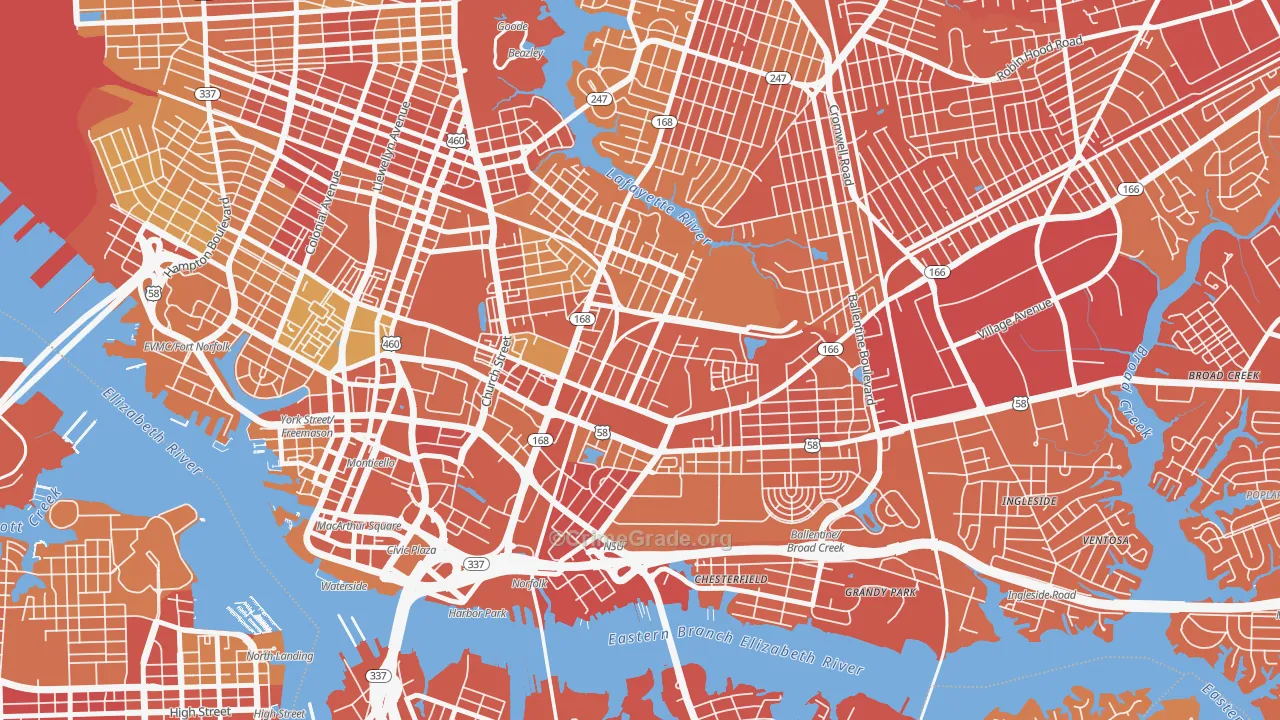 23504, VA Map of Vehicle Theft Rates