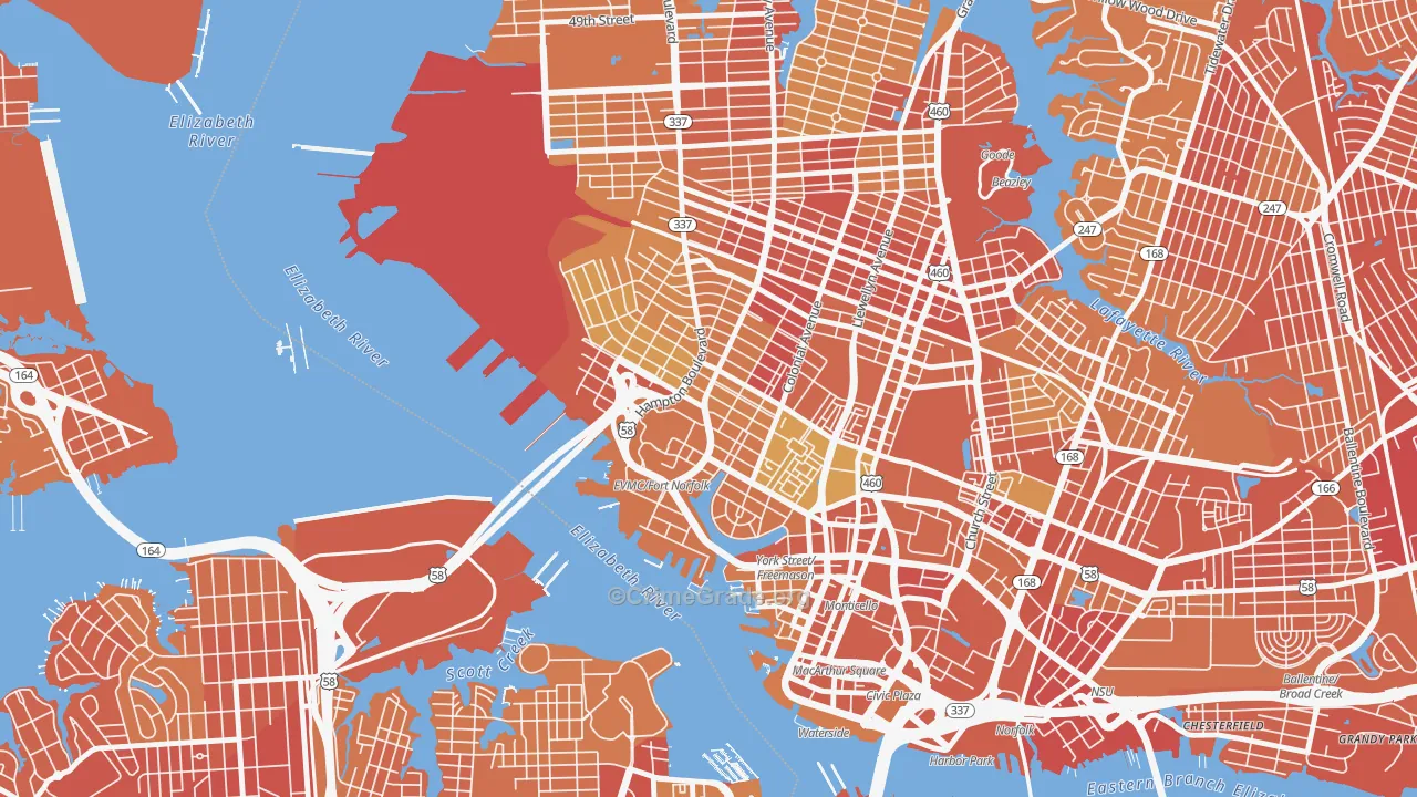 23507, VA Map of Vehicle Theft Rates