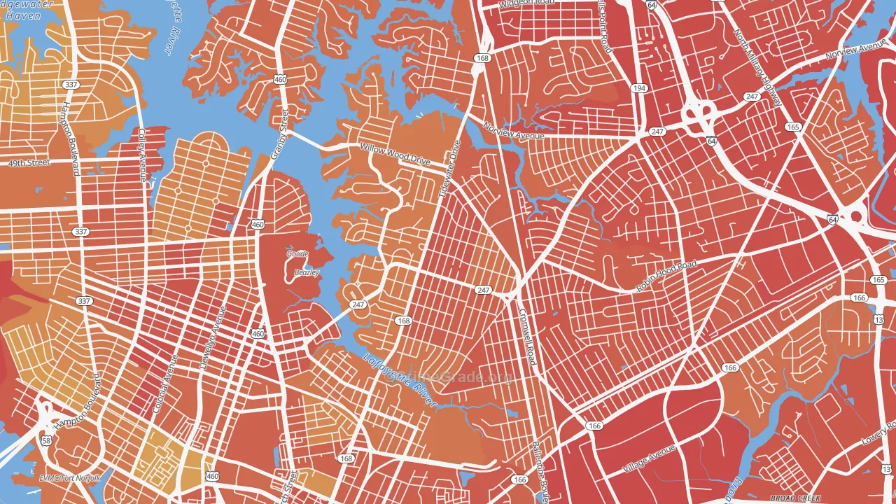 23509, VA Map of Vehicle Theft Rates