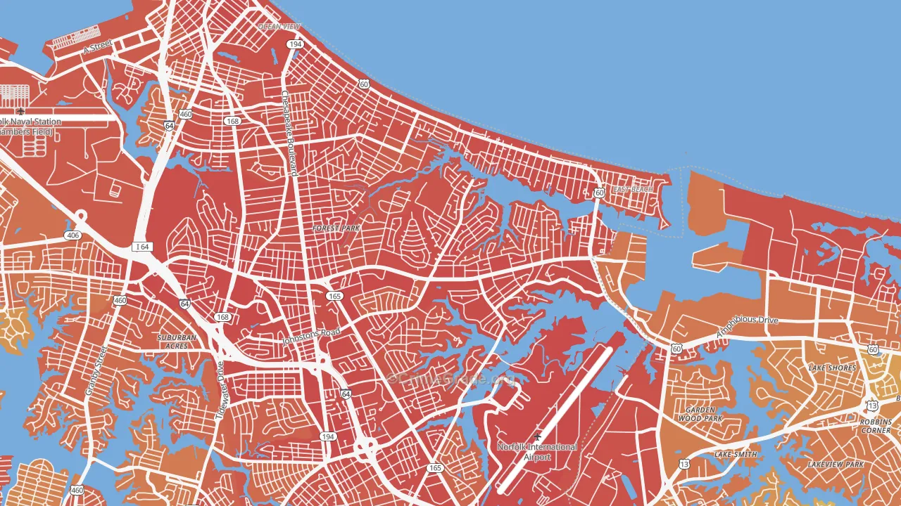 23518, VA Map of Vehicle Theft Rates