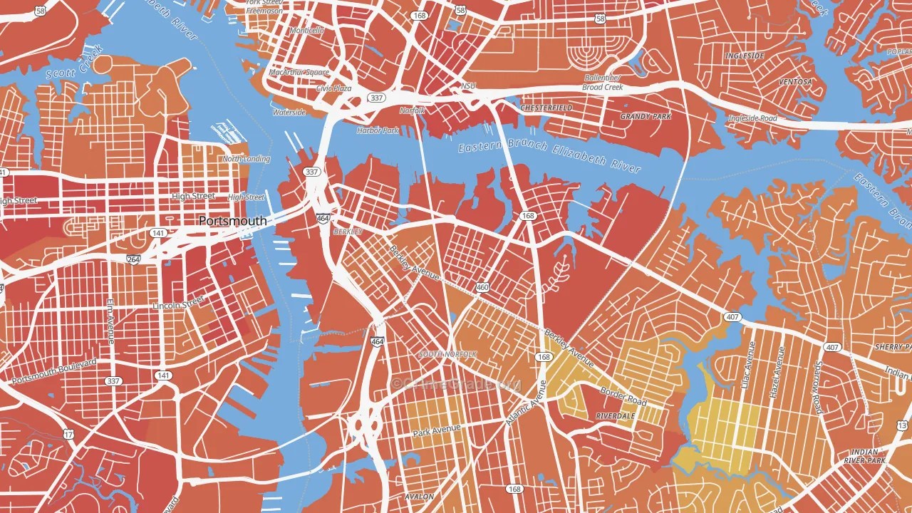 23523, VA Map of Vehicle Theft Rates