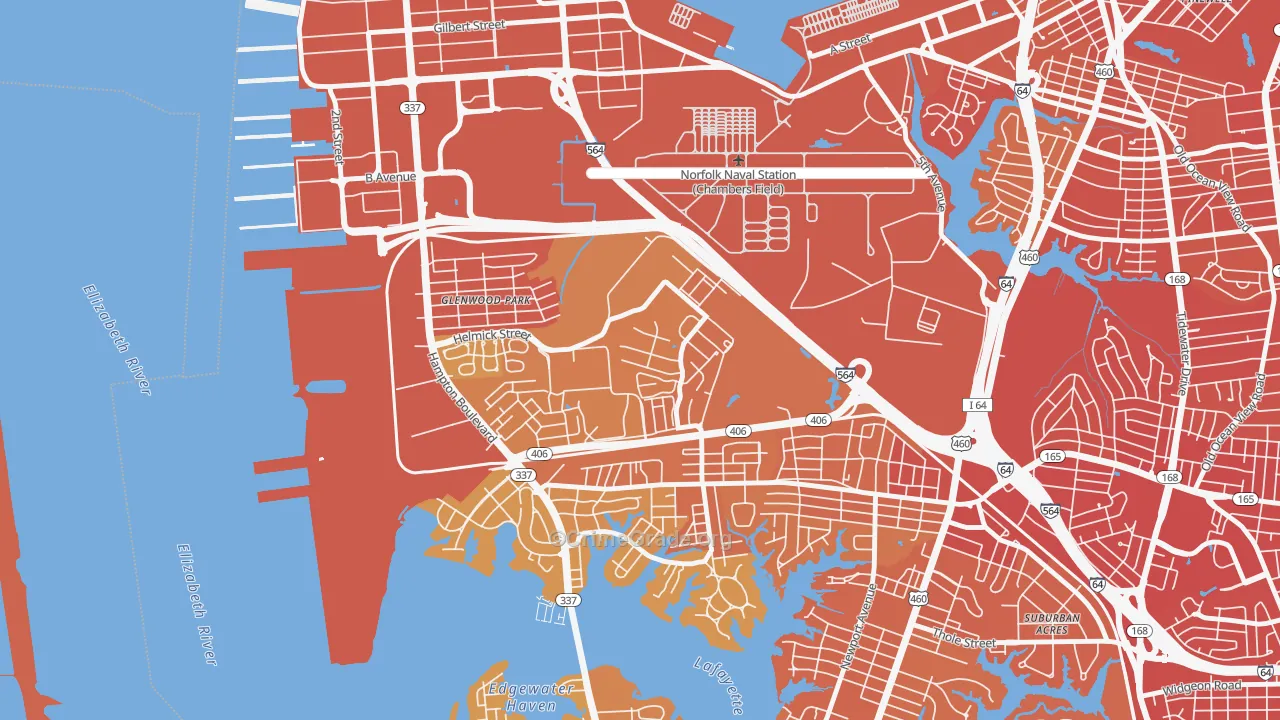 23551, VA Map of Vehicle Theft Rates