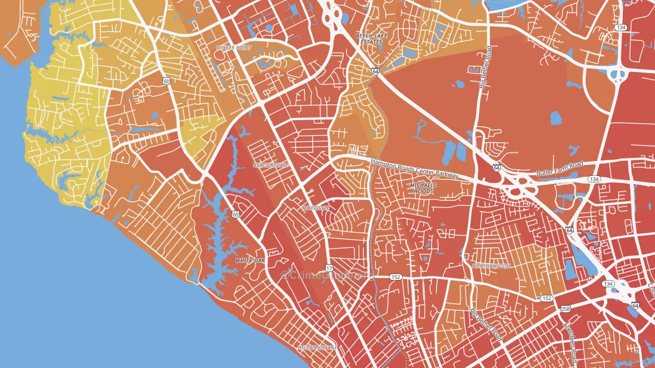 23601, VA Map of Vehicle Theft Rates