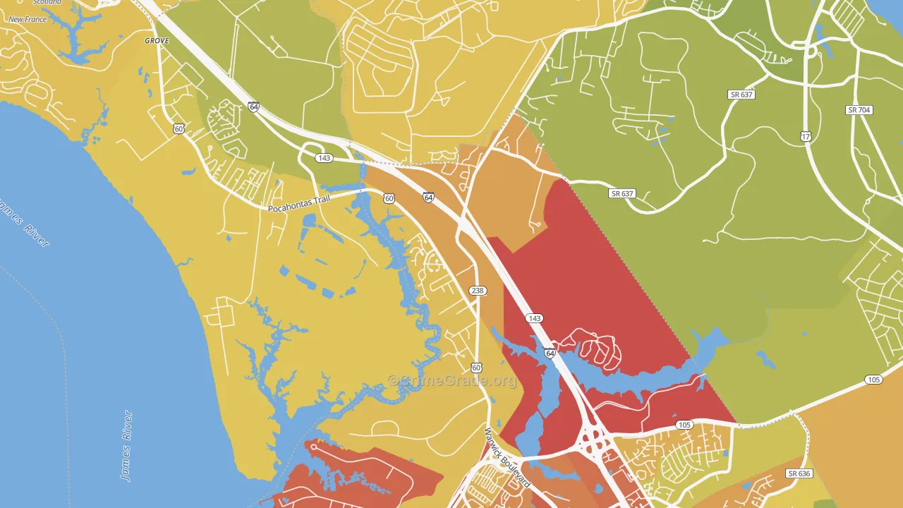 23603, VA Map of Vehicle Theft Rates