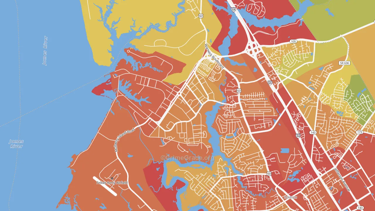 23604, VA Map of Vehicle Theft Rates