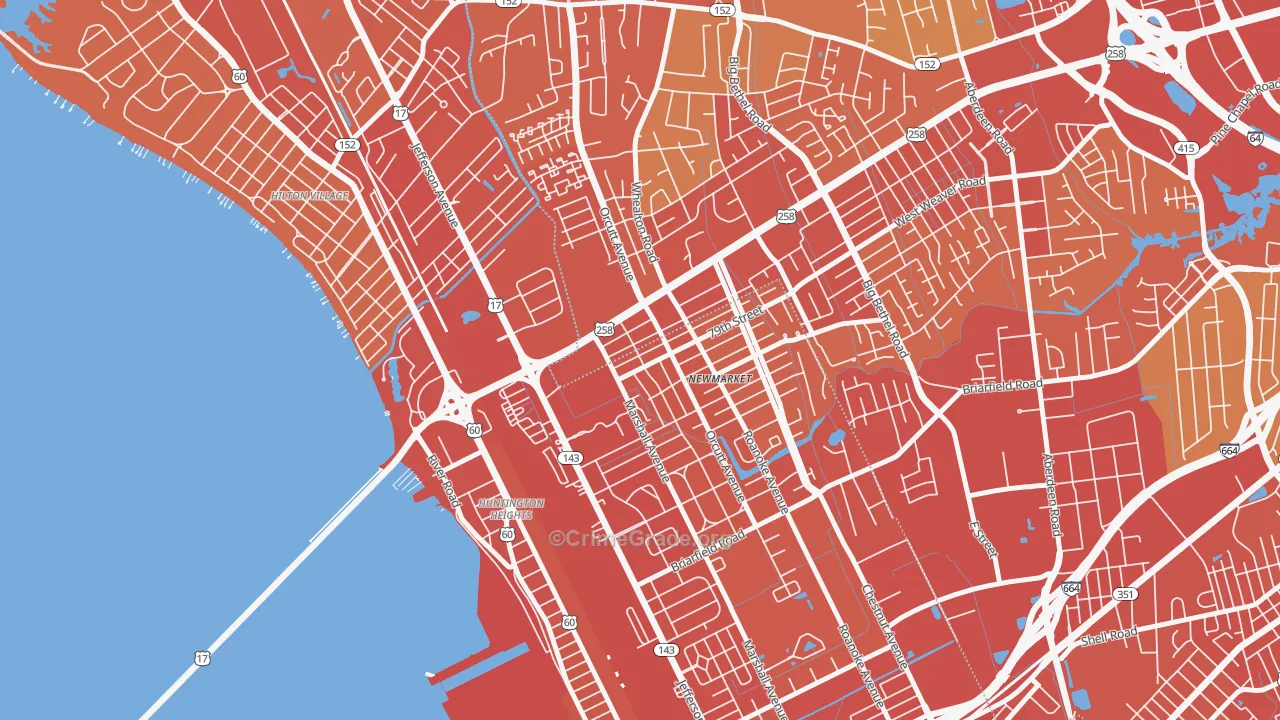 23605, VA Map of Vehicle Theft Rates